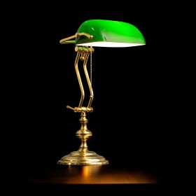 LEONARDO Luxury Bankers Lamp - Solid Brass Made in Italy
