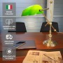 MICHELANGELO Luxury Banker's Lamp - Solid Brass Desk Lamp - Made in Italy