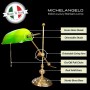 MICHELANGELO Luxury Banker's Lamp - Solid Brass Desk Lamp - Made in Italy