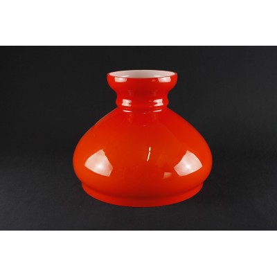 Pantalla de lámpara CÚPULA roja original de los años 50 con campana de cristal de repuesto - Ø 24,4 cm