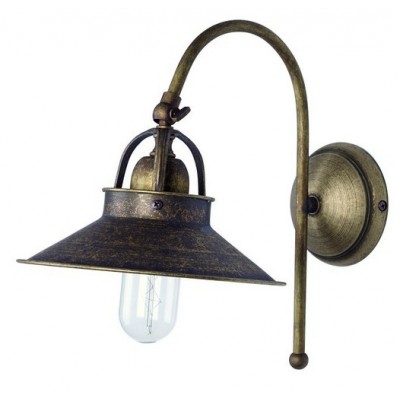 Vintage antiqued burnished brass headlight wall light with 1 light