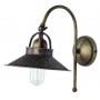 Applique faro in ottone brunito anticato vintage a 1 luce