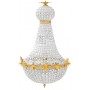 Lustre montgolfière de style baroque à 6 lumières en bronze et cristaux