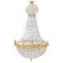Lámpara de araña globo aerostática de 6 luces de estilo barroco en bronce y cristales