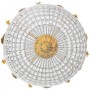 Lustre montgolfière de style baroque à 6 lumières en bronze et cristaux