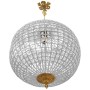 Lustre 1 lumière en bronze et sphère de cristal de style baroque