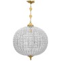 Baroque style bronze and crystal sphere chandelier with 6 lights