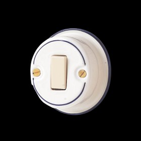 Interruttore a pulsante in ceramica dipinto a mano