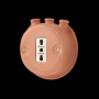 Terracotta electrical socket with 3 outlets in rustic vintage style