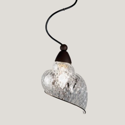 Spiral suspension chandelier in Venetian glass