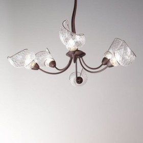 Lustre spirale au design classique en verre soufflé