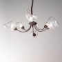 Lustre spirale au design classique en verre soufflé