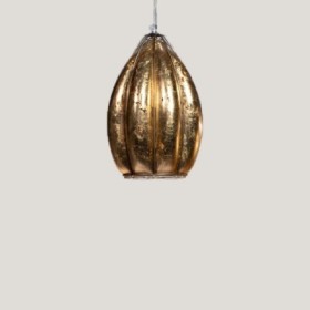 Lampadario "Foglia Oro" in vetro soffiato Veneziano