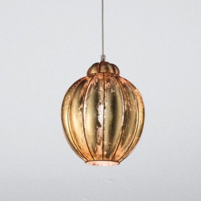 Gold leaf crystal chandelier in Venetian blown glass