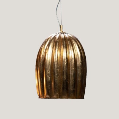 Suspension lamp in gold leaf crystal in blown glass from Venice