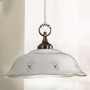 Rustic style suspended glazed ceramic chandelier Ø 29 cm