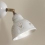 Rustic wall lamp applique in white glazed ceramic Ø 13