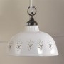 White glazed ceramic suspension chandelier Ø 30 cm