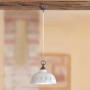 Rustikaler Hängeleuchter aus weiß glasierter Keramik, Ø 30 cm