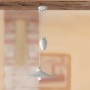 Lampada a sospensione con contrappeso in ceramica smaltata bianca Ø 37 cm