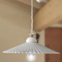 Lampe de style rustique en céramique émaillée blanche Ø 28 cm