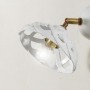 Applique lampada da parete in ceramica smaltata biana con finutura anticata Ø 17 cm