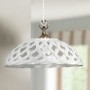 Suspension chandelier with white glazed ceramic counterweight and antique finish Ø 42 cm
