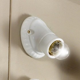 Applique de style rustique en céramique blanche Ø 10 cm