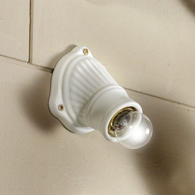 Classic style white ceramic wall lamp Ø 10