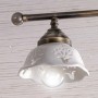 Lampada da soffitto stile rustico a due luci in ceramica smaltata bianca Ø 13 cm