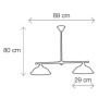 Ceiling lamp with two adjustable arms in rustic style glazed ceramic Ø 29 cm