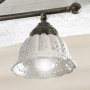 Lámpara de dos luces de cerámica vidriada blanca estilo rústico Ø 14 cm