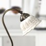 Tischlampe aus weißer Keramik im rustikalen Stil, Ø 14 cm
