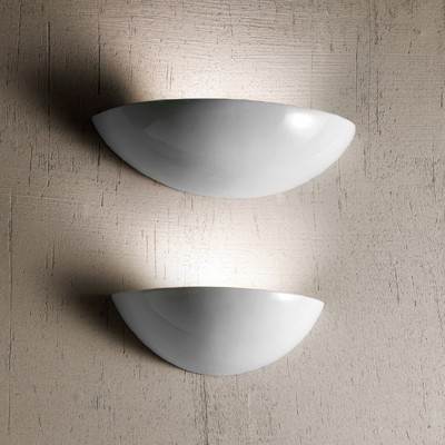 Applique murale en céramique émaillée blanche de style classique et rayonnement unidirectionnel Ø 39 cm