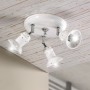 Plafonnier à trois lumières en céramique émaillée blanche avec détails en cristal Ø 10 cm