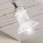 Lampada da soffito in ceramica smaltata bianca a tre luci con dettagli in cristallo Ø 10 cm