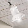 Plafonnier à trois lumières en céramique émaillée blanche avec détails en cristal Ø 10 cm
