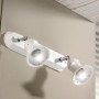 Applique à deux lumières en céramique émaillée blanche avec éléments en cristal Ø 10 cm