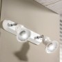 Applique à deux lumières en céramique émaillée blanche avec éléments en cristal Ø 10 cm