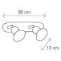 Aplique de dos luces de cerámica esmaltada en blanco con elementos de cristal Ø 10 cm