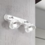 Two-light ceramic wall light with crystal elements Ø 13 cm