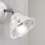 Aplique de cerámica esmaltada blanca con elementos de cristal Ø 13 cm