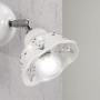 White glazed ceramic wall light with crystal elements Ø 13 cm