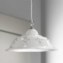 Kronleuchter aus weiß glasierter Keramik und Kristalldetails, Ø 29 cm