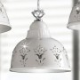 Kronleuchter aus weiß glasierter Keramik mit Kristalldetails und Blumenmotiven, Ø 19 cm