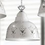 Lámpara de araña de cerámica esmaltada blanca con detalles de cristal y motivos florales Ø 19 cm