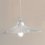 Rustic style chandelier in white glazed ceramic and crystal details Ø 37 cm
