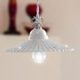 Lampadario dallo stile rustico in ceramica smaltata bianca ed elementi in cristallo Ø 21 cm