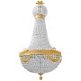 Lustre montgolfière de style baroque à 6 lumières en bronze et cristaux