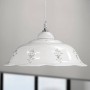 Lampadario rustico in ceramica smaltata bianca e dettagli in cristallo Ø 36,5 cm